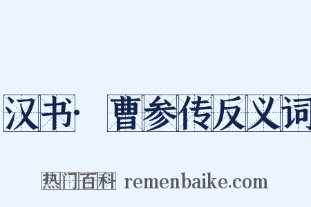 汉书·曹参传反义词是什么意思的图片